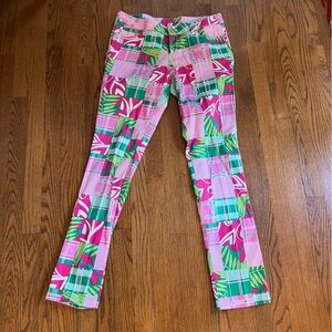 Loudmouth ladies Golf Pants size 6 pink green mint julep women’s  S M
